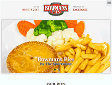 Tablet Screenshot of bowmans-pies.com